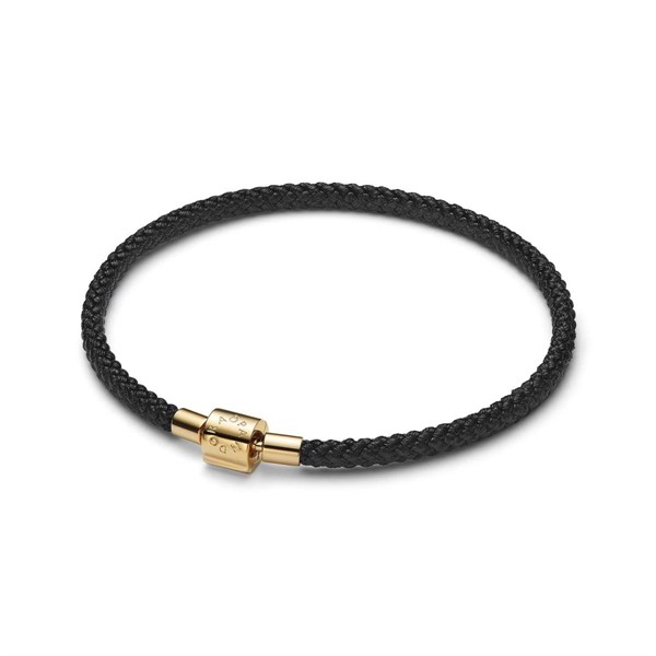 Bracciale in Corda Nera con Chiusura a Barile