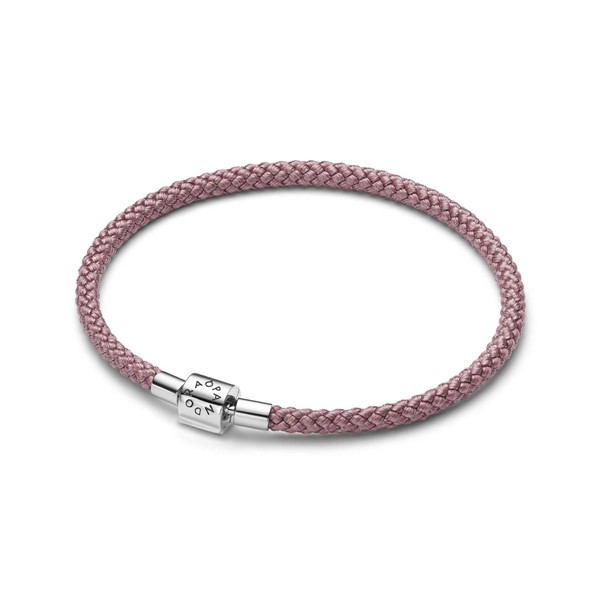 Bracciale in Corda Rosa con Chiusura a Barile