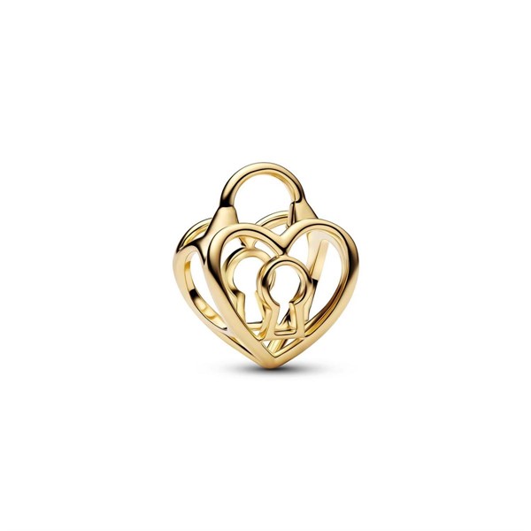 Openwork Lucchetto Cuore Placc. Oro 14kt