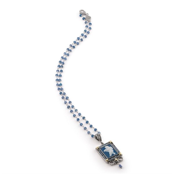 Collana con Cammeo colorato e Zirconi