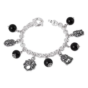 Bracciale in argento con Onice e Maschere