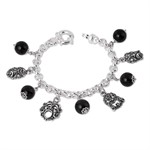 Bracciale in argento con Onice e Maschere