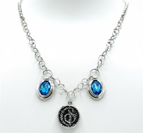 Collana con Moneta e Cubik Zirconia Azz