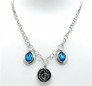 Collana con Moneta e Cubik Zirconia Azz