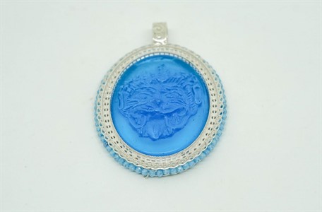 Ciondolo con Maschera in Pasta Vitrea e Zirconia Ovale