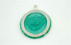 Ciondolo con Maschera in Pasta Vitrea e Zirconia Ovale