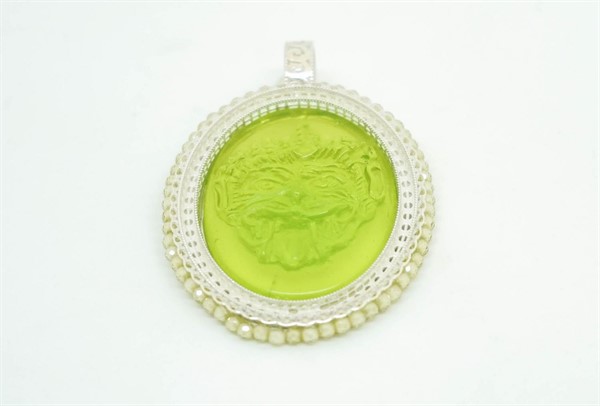 Ciondolo con Maschera in Pasta Vitrea e Zirconia Ovale