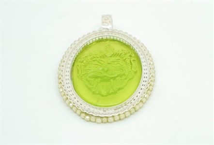 Ciondolo con Maschera in Pasta Vitrea e Zirconia Ovale