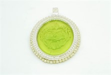 Ciondolo con Maschera in Pasta Vitrea e Zirconia Ovale