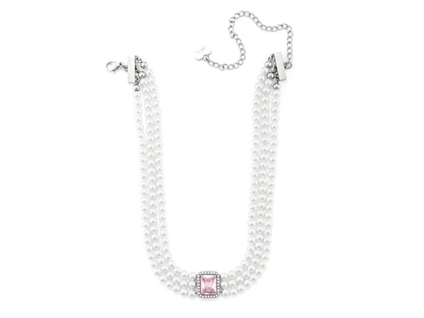 Collana Chocker con Perle e Cristallo Rosa