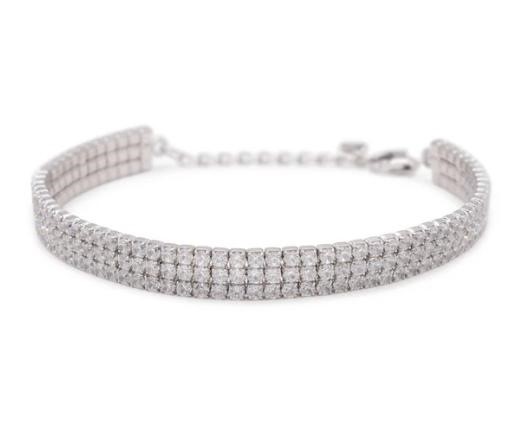 Bracciale Diludo' Triple Tennis Silver White