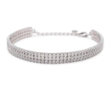 Bracciale Diludo' Triple Tennis Silver White