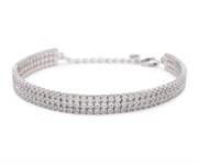 Bracciale Diludo' Triple Tennis Silver White