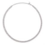 Collana Chocker 2 fili in Argento 925  con zirconi bianchi