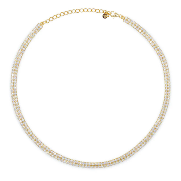 Chocker Double Tennis Gold White