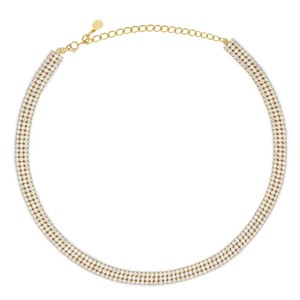 Chocker Triple Tennis Gold White