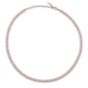 Chocker Double Tennis Rosè White