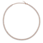 Chocker Double Tennis Rosè White