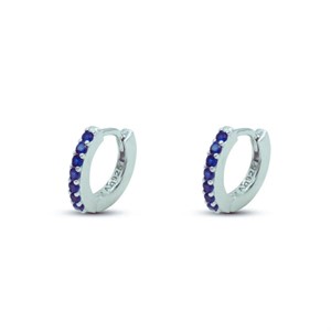 Orecchini Boccole Hoop Ring Silver Blue