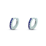 Orecchini Boccole Hoop Ring Silver Blue