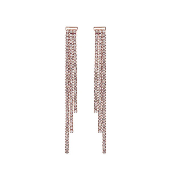 Orecchini Tennis in Argento 3 Fili con Zirconi