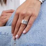 Anello Bronzo Argentato T.U.