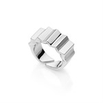 Anello argentato Piramidi