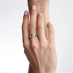 Anello argentato Piramidi