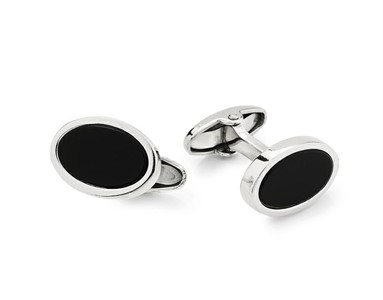 Gemelli in argento e onice nera