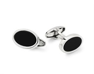 Gemelli in argento e onice nera