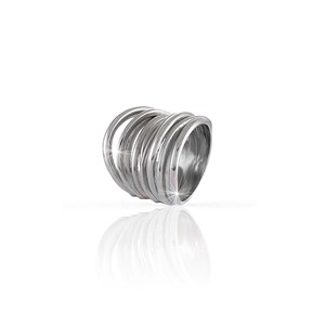 Anello Vortice in argento bianco