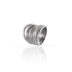 Anello Vortice in argento bianco