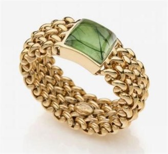 Anello Chicco di Riso con Quarzo Verde