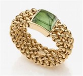 Anello Chicco di Riso con Quarzo Verde