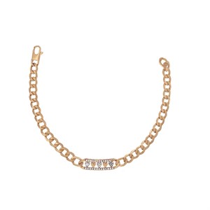 Bracciale Groumette Fantasia Cuori in Arg Rosato