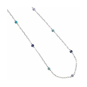 Collana Donna Lunga Emblema Pietre blu