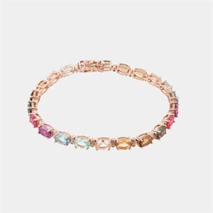 Bracciale in Argento 925 con giro di zirconi multicolore