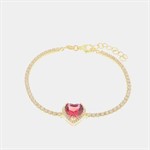 Bracciale Tennis con Cuore Rosso