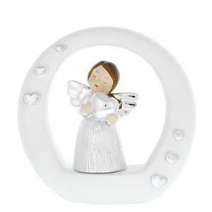 Angioletto Su Cerchio con Cuore Piccolo