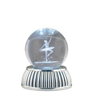 Sfera in Cristallo su Base con Led - Ballerina