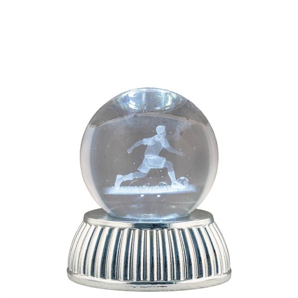 Sfera in Cristallo su Base con Led - Calciatore