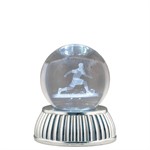 Sfera in Cristallo su Base con Led - Calciatore