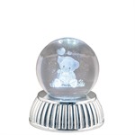 Sfera in Cristallo su Base con Led - Orsetto