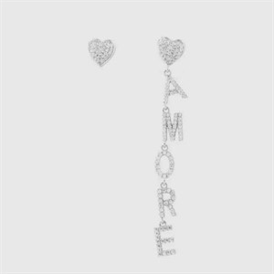 Orecchini Lobo/Pendente e scritta amore pendente