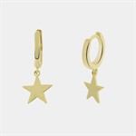 Orecchini cerchietto con stella liscia pendente