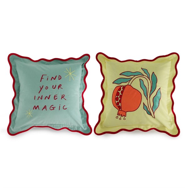 Set 2 Cuscini Ricamati Melograno