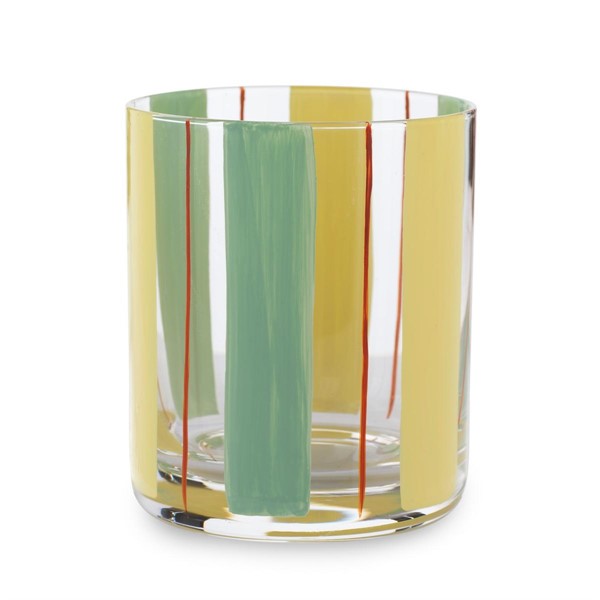 Set 6 Bicchieri in Vetro Dipinti a Mano Decoro Vaniglia