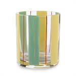 Set 6 Bicchieri in Vetro Dipinti a Mano Decoro Vaniglia