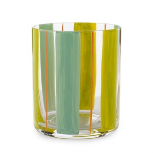 Set 6 Bicchieri in Vetro Dipinti a Mano Decoro Verde