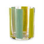 Set 6 Bicchieri in Vetro Dipinti a Mano Decoro Verde